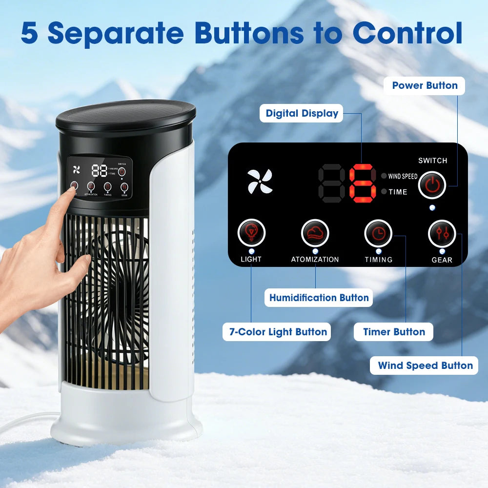 Portable Air Cooling Fan and Desktop Humidifier for Office and Home Cooling - 3