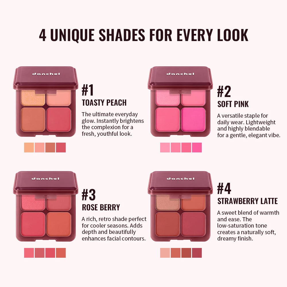 Blush Palette and Face Powder Makeup for Natural Daily Glow and Soft Focus Finish - 3