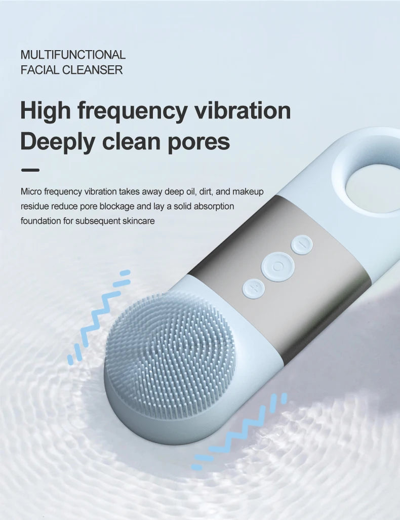 Facial Cleansing Brush and Silicone Face Scrubber for Deep Pore Cleaning and Skincare - 12