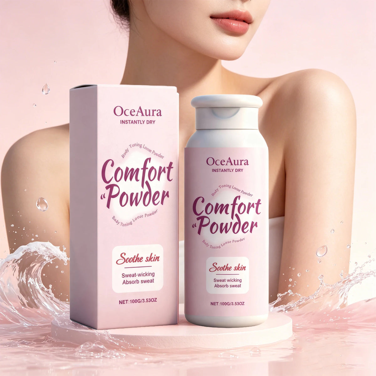 Comfort Powder and Sweat Absorbing Dust for Hot Summer Skin Protection