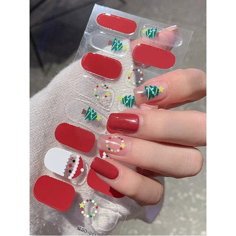 Christmas Nail Sticker and Holiday Gel Wrap for Winter Party Decorations - 25