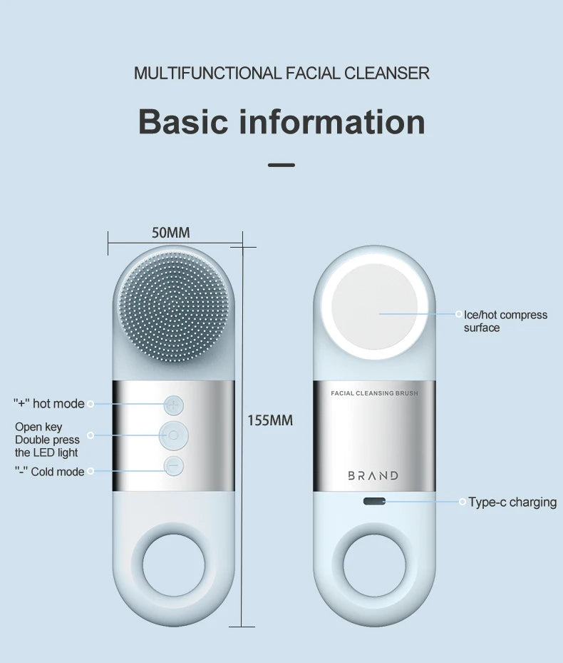 Facial Cleansing Brush and Silicone Face Scrubber for Deep Pore Cleaning and Skincare - 20