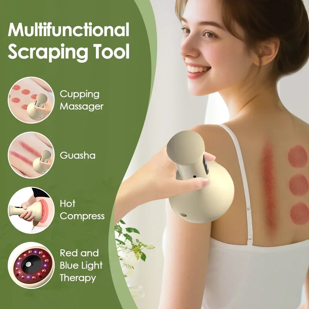 Electric Cupping Massager and Scraping Tool for Muscle Relaxation and Body Recovery