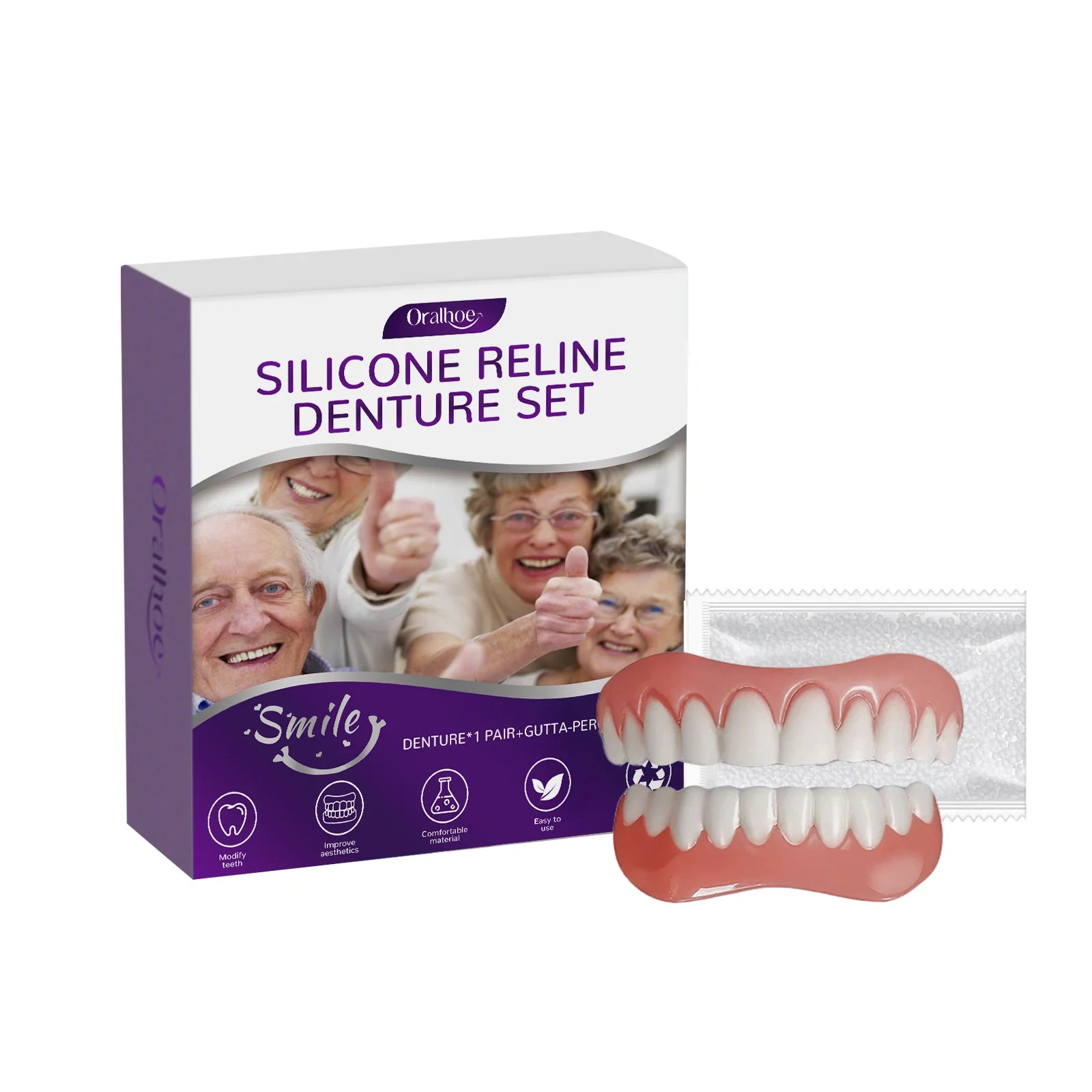 Cosmetic Denture Kit and Fake Teeth Set for a Natural Smile and Confident Look - 7