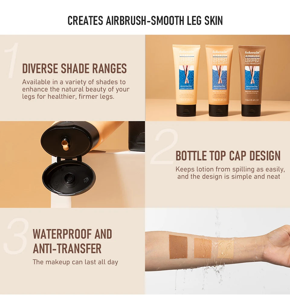 Leg Makeup and Body Concealer for Flawless Even Skin Tone on Legs and Feet