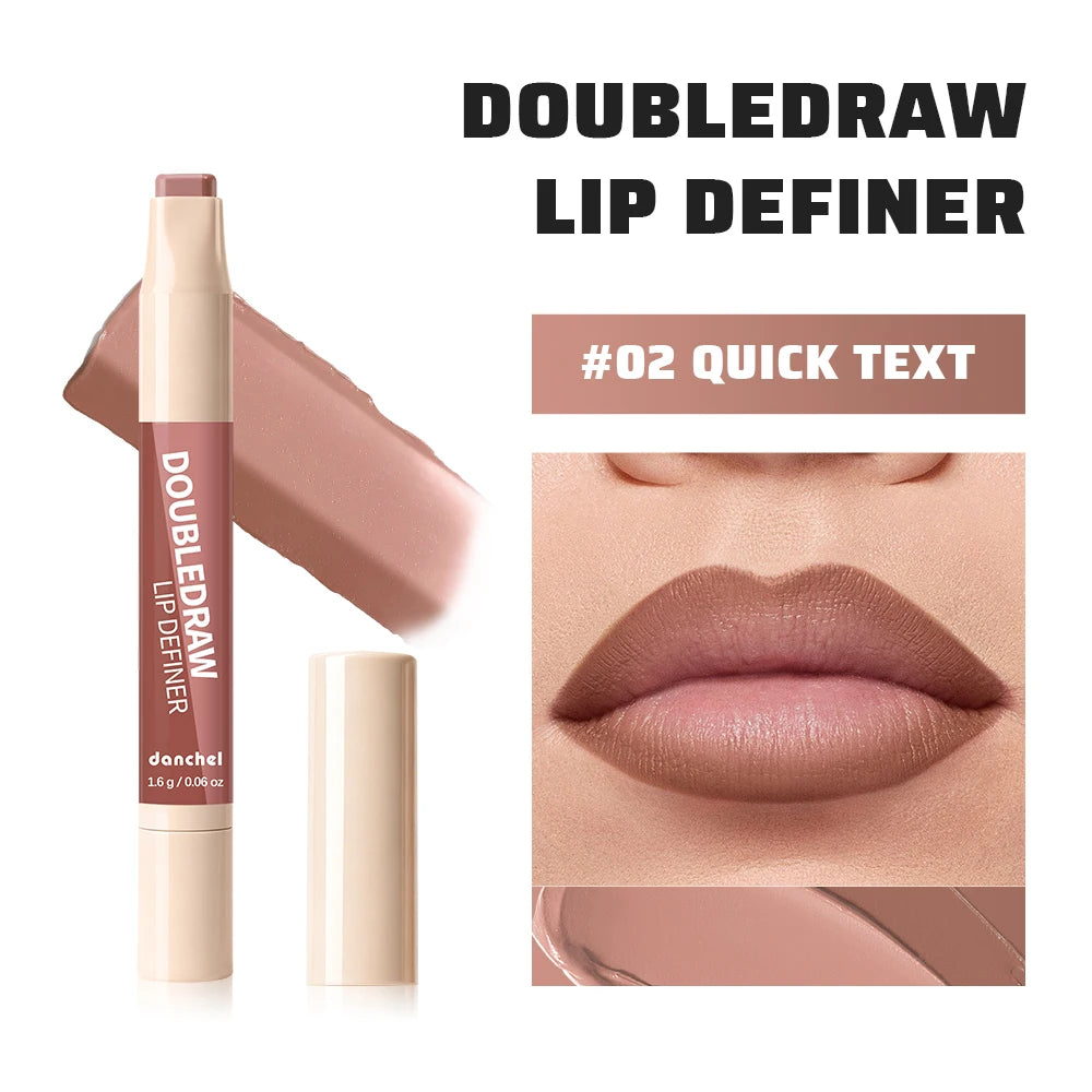 Lip Contour Liner and Lip Gloss Stick for Defined Long Lasting Matte Finish