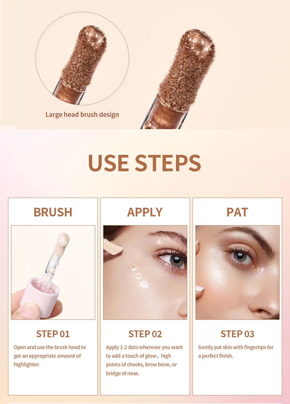 Liquid Highlighter and Shimmer Makeup Luminizer for Radiant Glow and Beauty