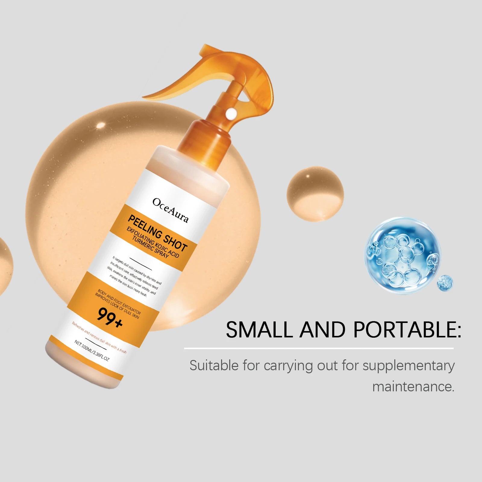 Exfoliating Spray and Skin Brightening Serum for Body and Foot Care Routine - 11
