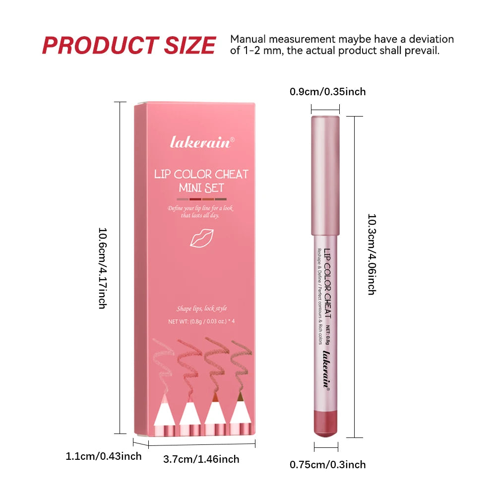 Matte Lip Liner and Waterproof Lip Contour Pencil for Defining Shapes Daily