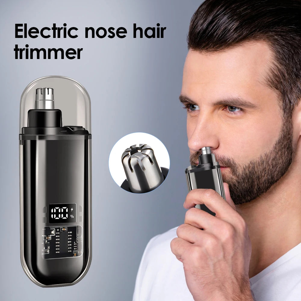 Electric Nose Hair Trimmer and Ear Grooming Tool for Painless Daily Care
