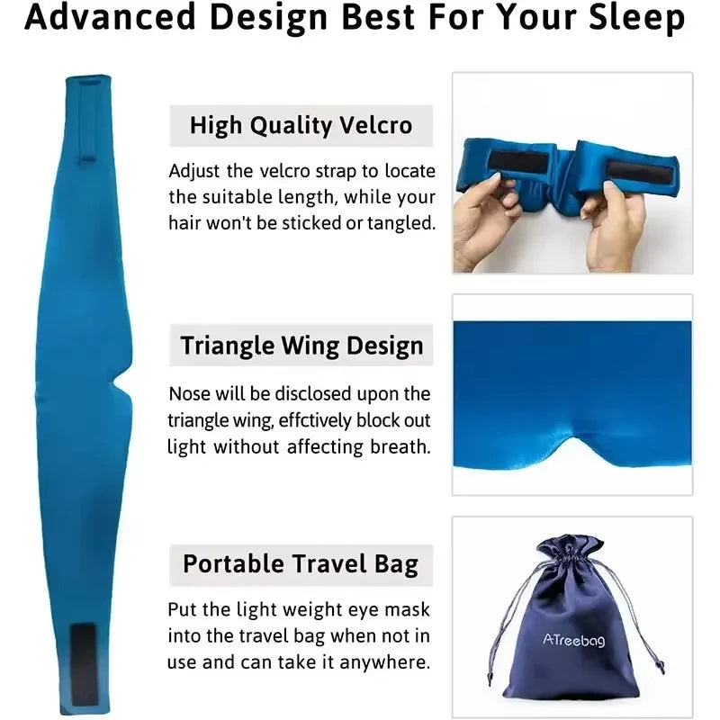 Silk Sleep Mask and Comfortable Eye Cover for Deep Sleep and Travel Relaxation