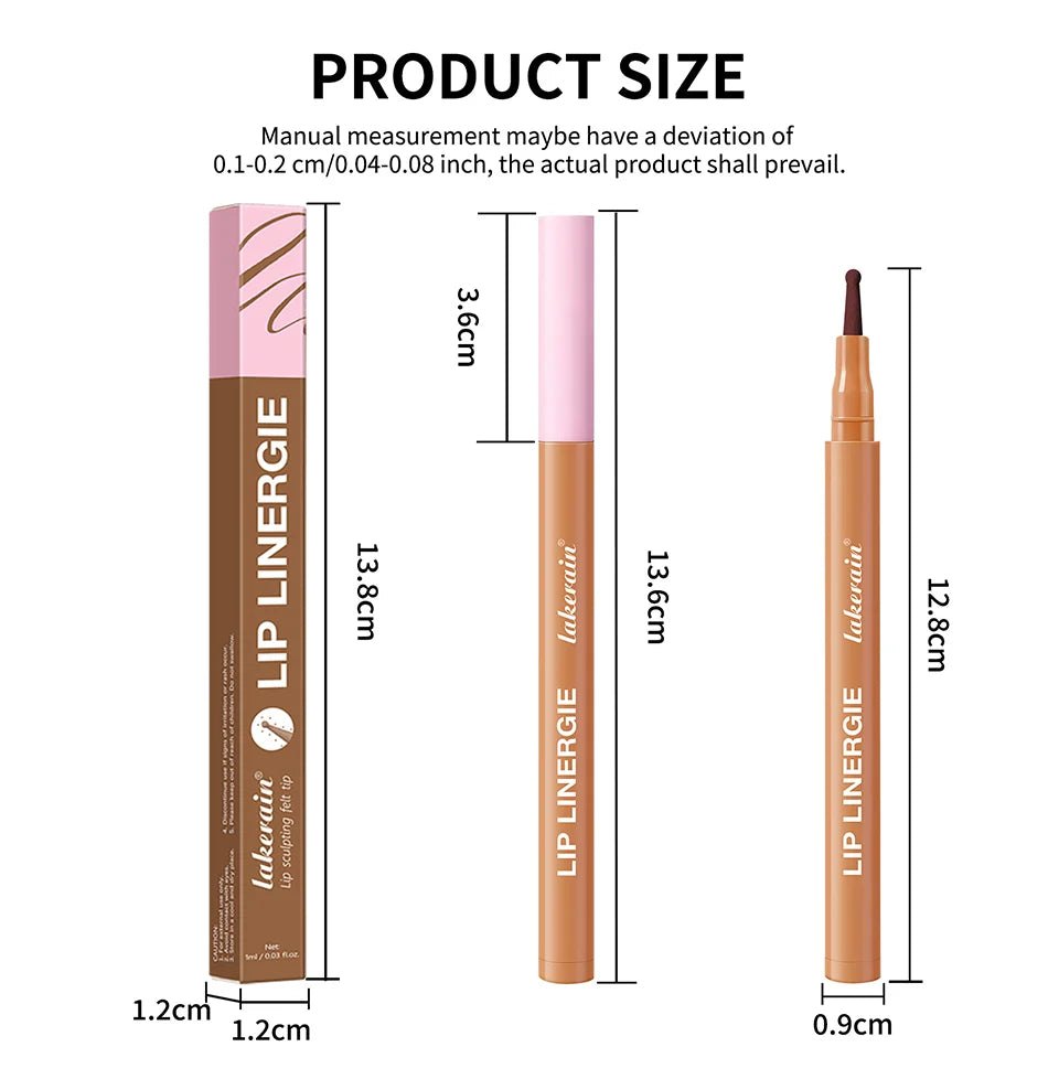 Lip Liner Stain and Waterproof Lip Contour Pen for Precise Long Lasting Makeup
