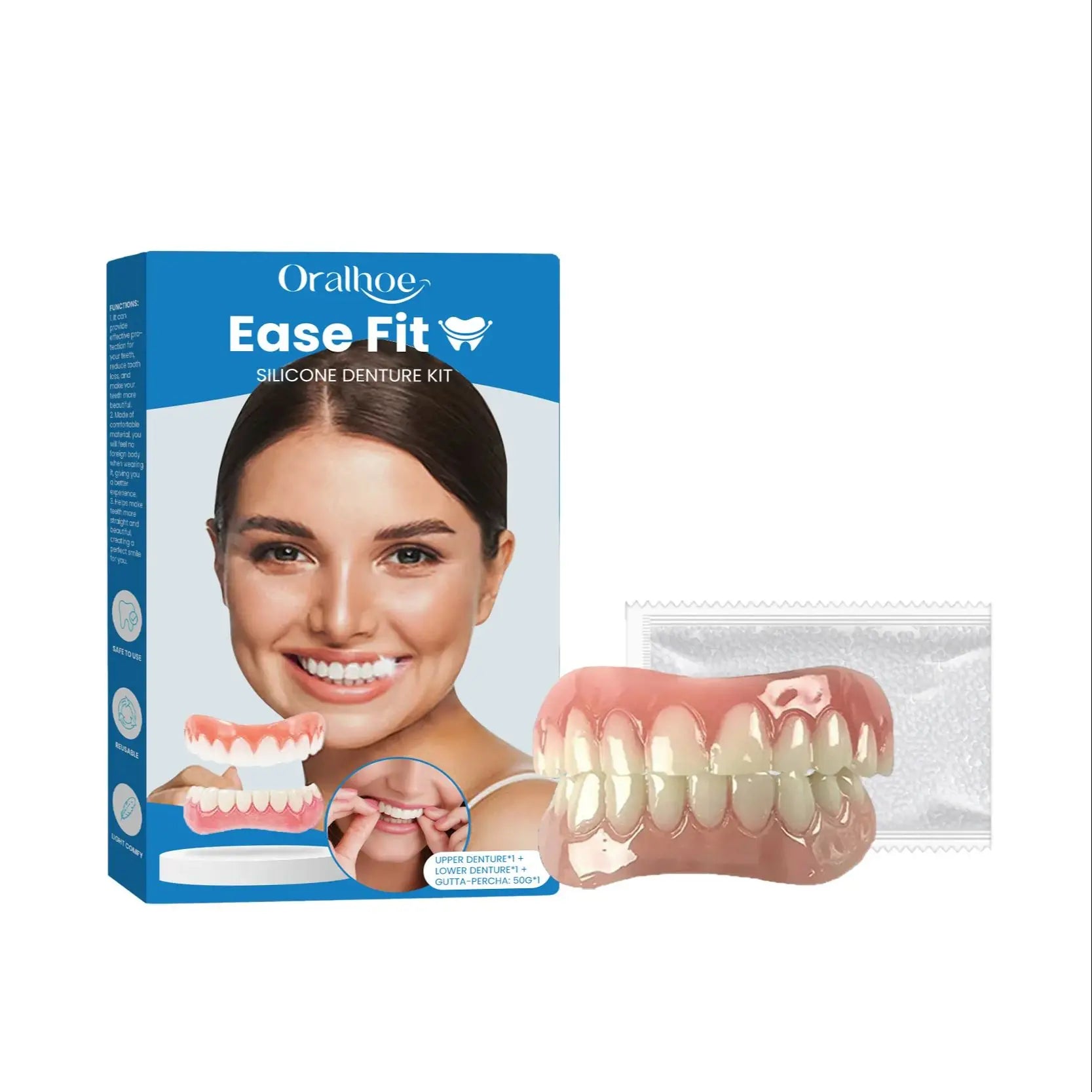 Full Denture Set and Temporary Dental Veneers for Natural Smile and Tooth Restoration - 15