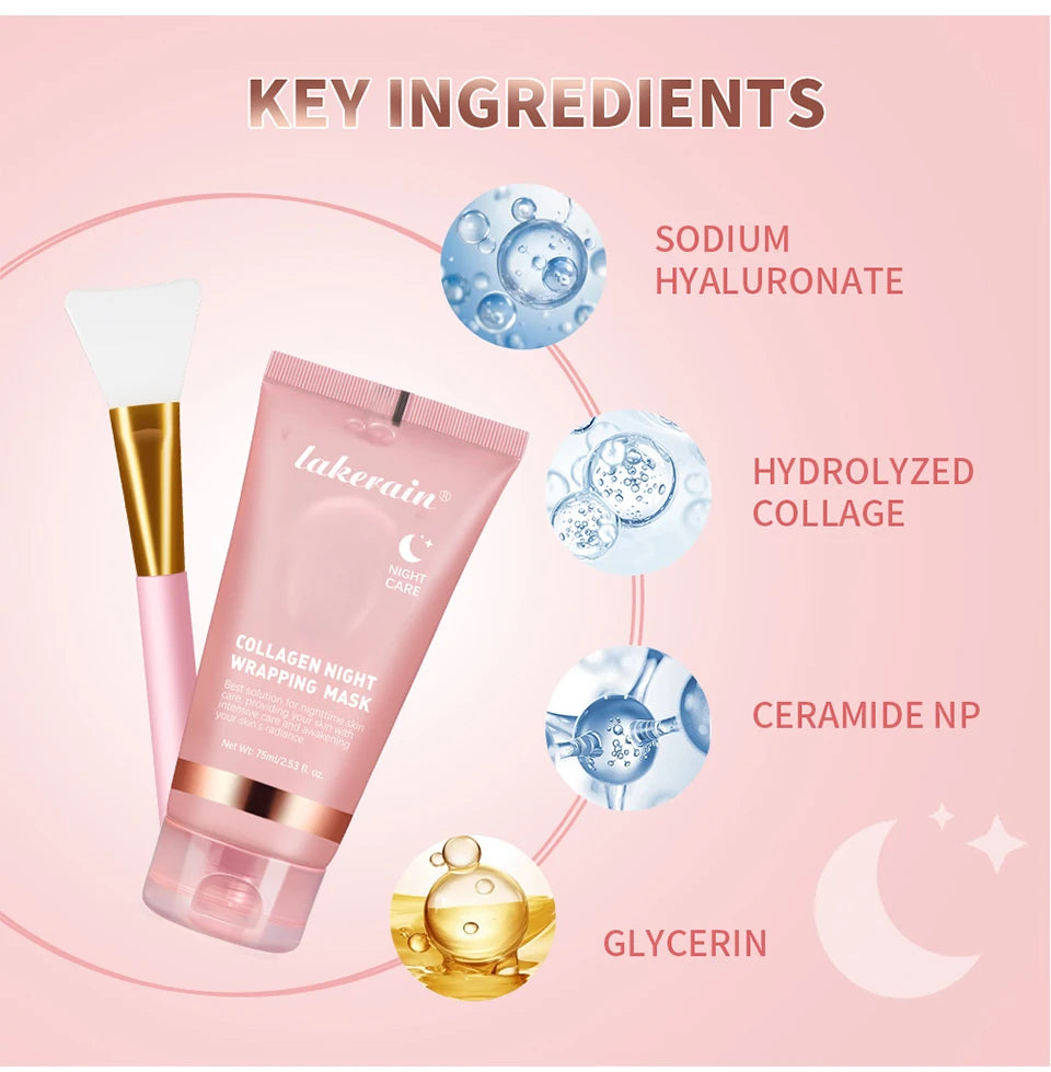 Collagen Night Wrapping Mask and Peel Off Facial Treatment for Overnight Repair - 11