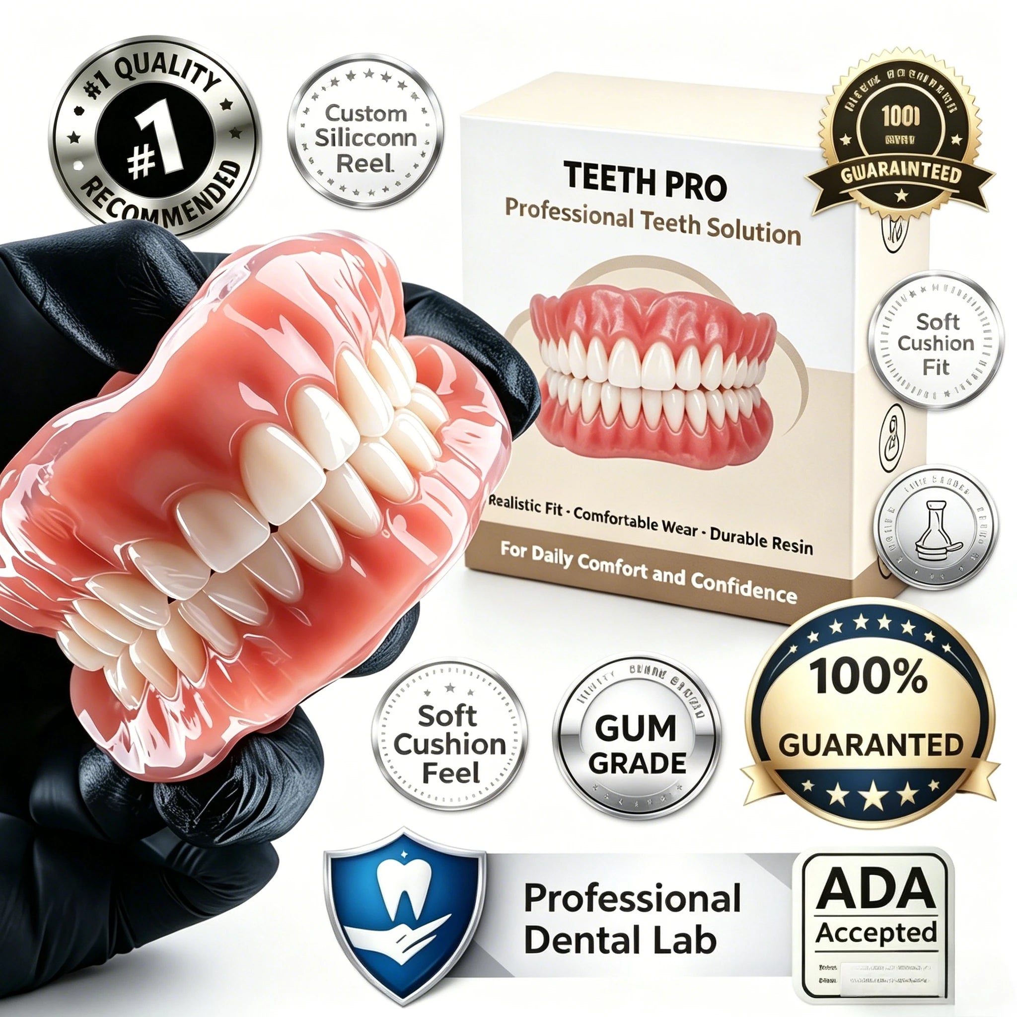 Silicone Snap On Veneers and Cosmetic Teeth Covers for Instant Smile Confidence - 1