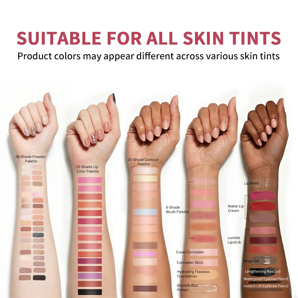 Full Face Makeup Set and Cosmetic Beauty Kit for Beginners and Daily Use