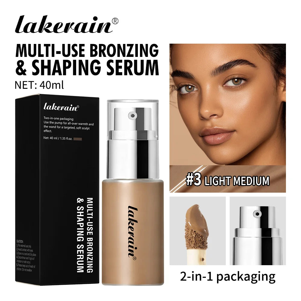 Multi Use Bronzing Serum and Liquid Face Foundation for Daily Makeup Contouring - 22