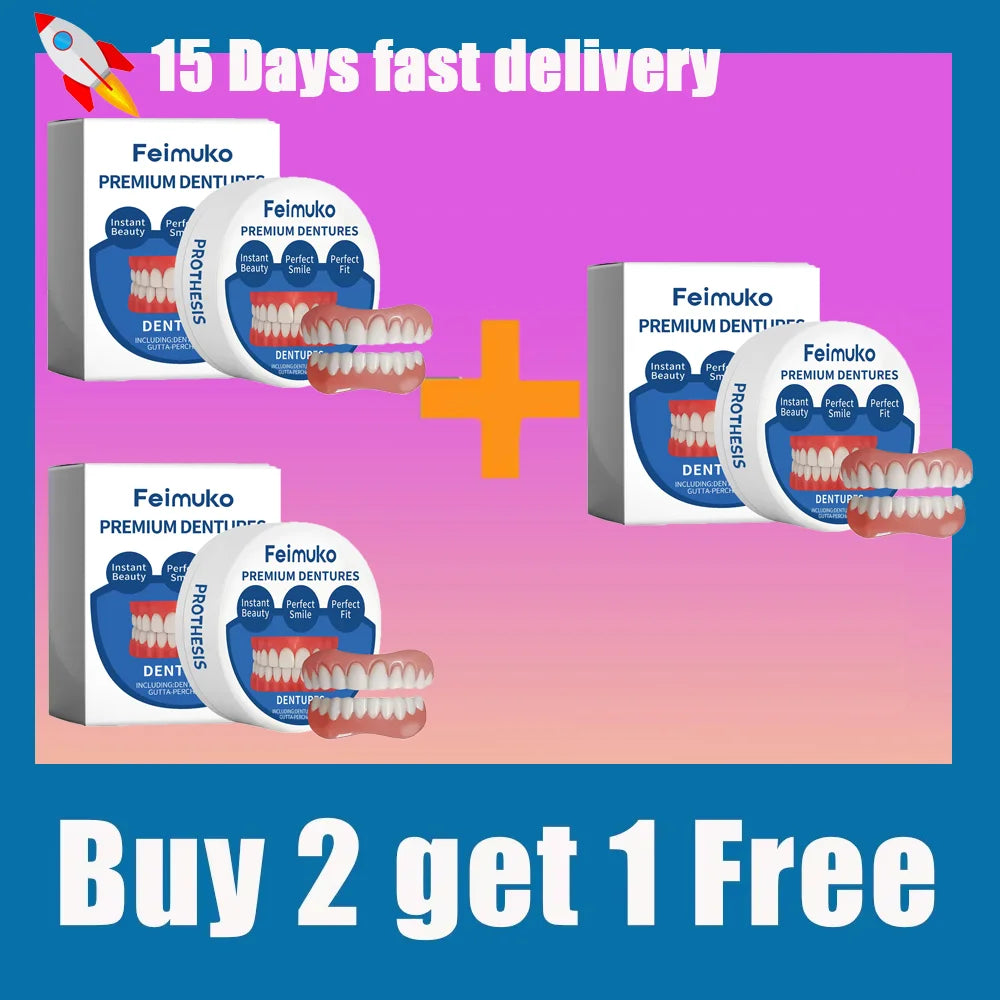 Silicone Snap On Dentures and Instant Fake Teeth for Natural Smile and Comfort