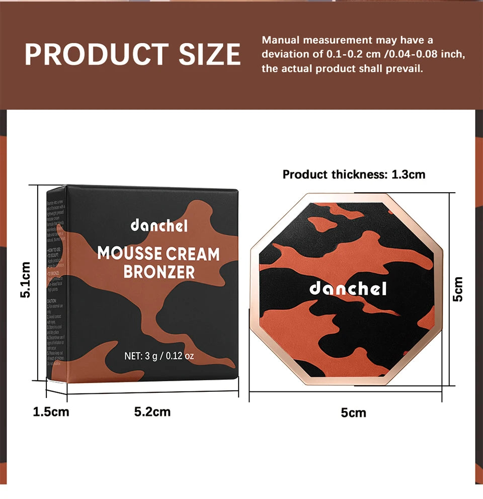 Cream Mousse Bronzer and Face Contour Makeup for Daily Sculpting and Tanning