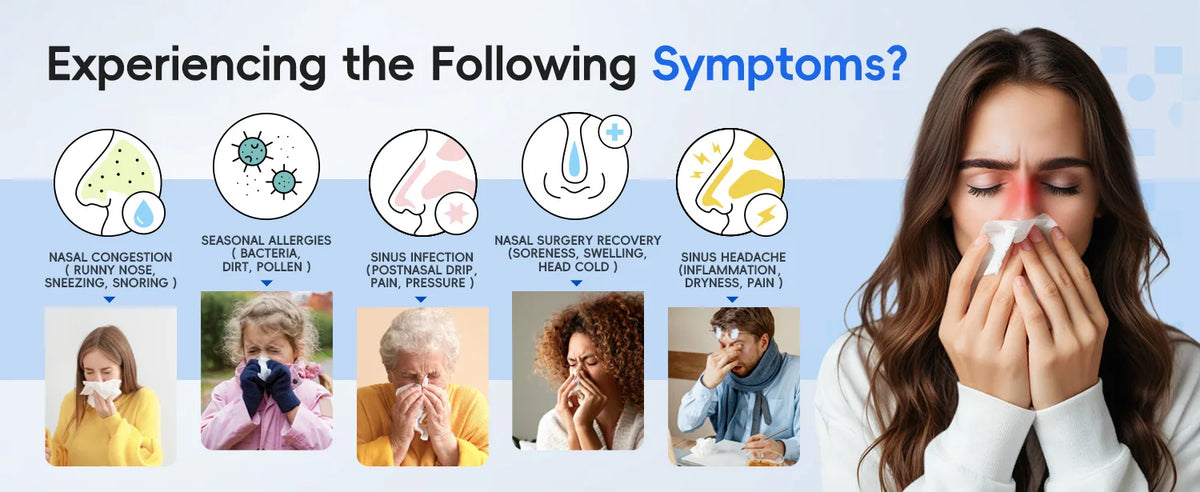 Electric Nasal Irrigator and Sinus Rinse Machine for Daily Allergy Relief at Home