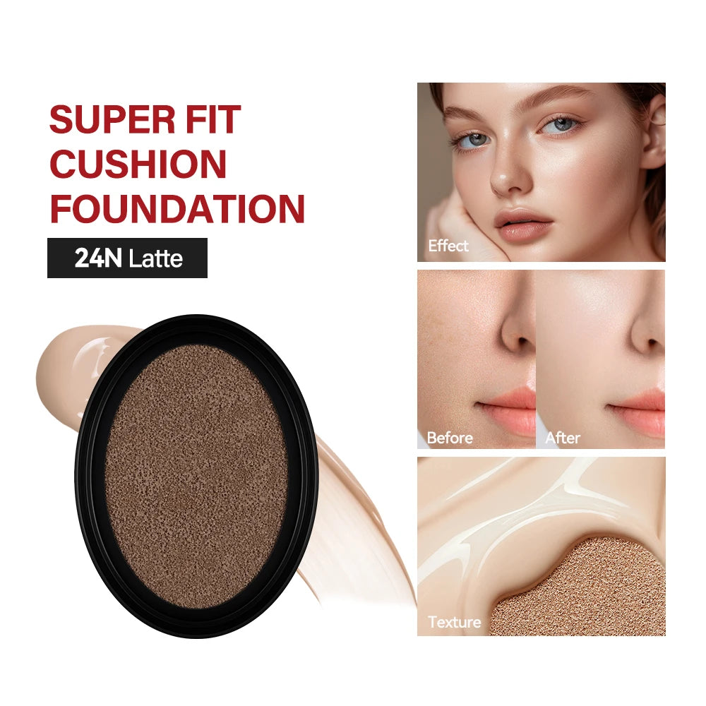 Cushion Foundation Refill and Compact Makeup for Long Lasting Daily Coverage - 2