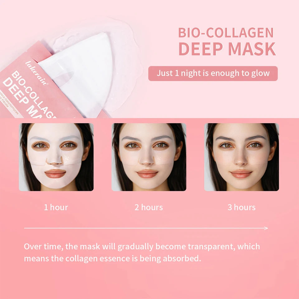 Collagen Deep Face Mask and Hydrating Overnight Sheet for Radiant Skin Care
