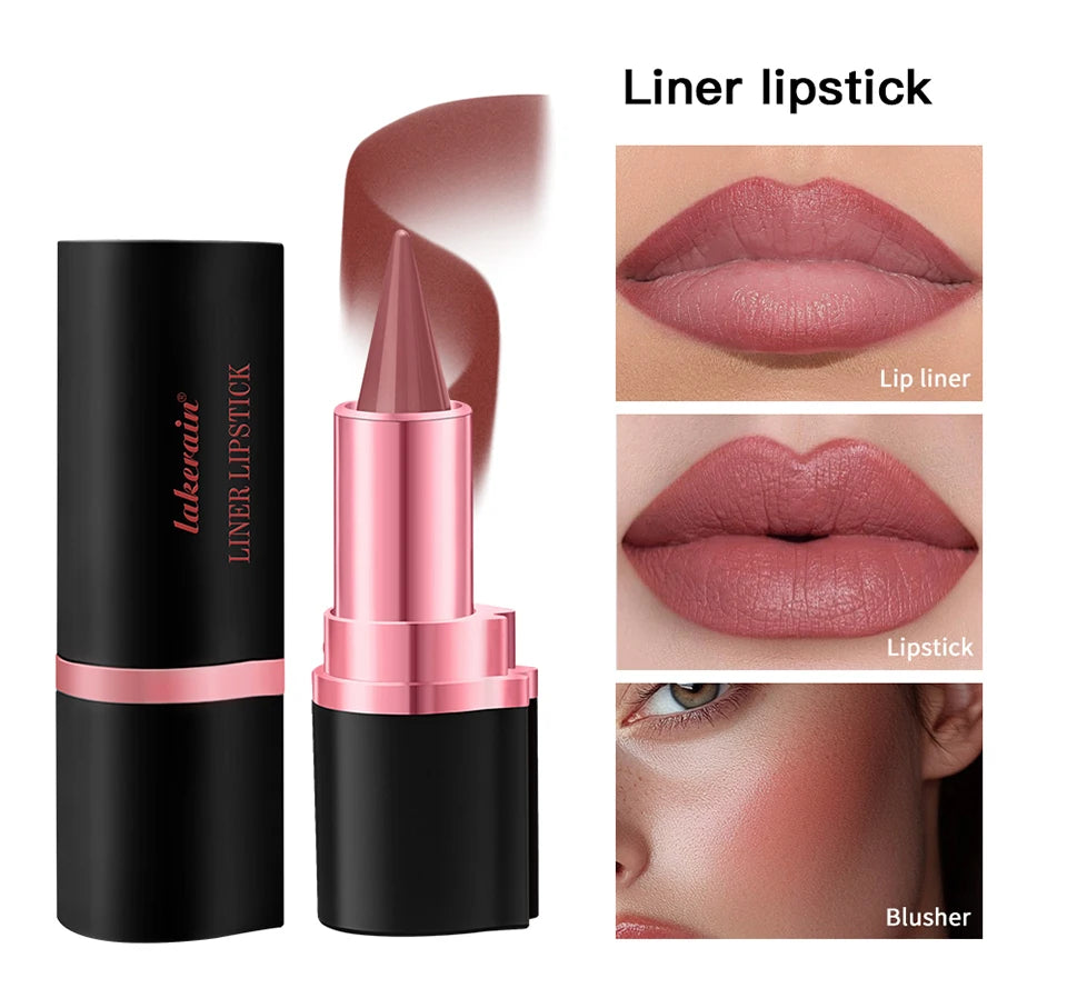 Matte Lip Liner and Lipstick Pen for Long Lasting Waterproof Daily Makeup Look