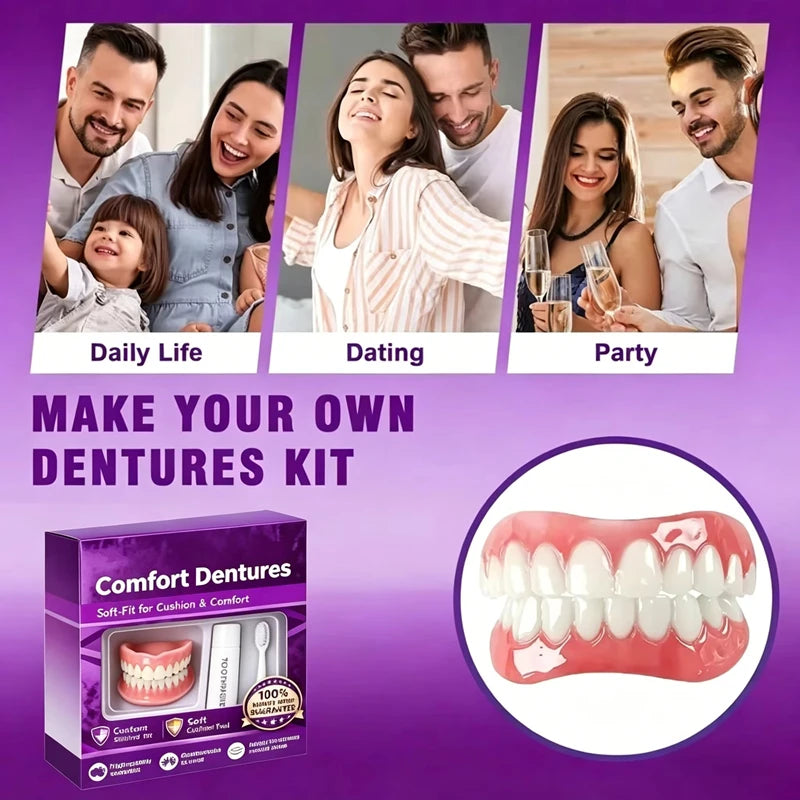 Silicone Dentures and False Teeth for Instant Smile Enhancement for Daily Comfort