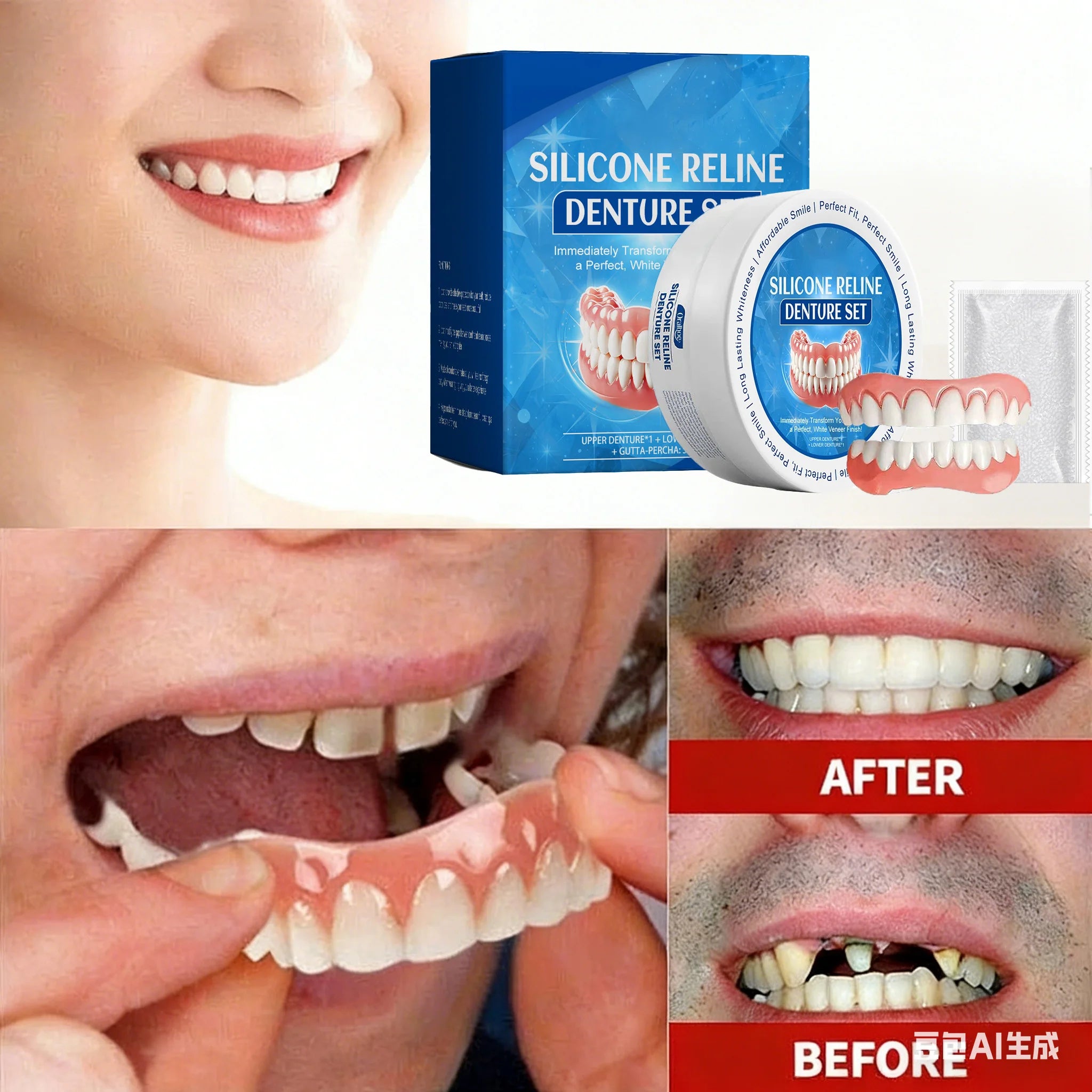 Silicone Dentures and Cosmetic Veneers for Instant Smile Restoration Confidence - 2