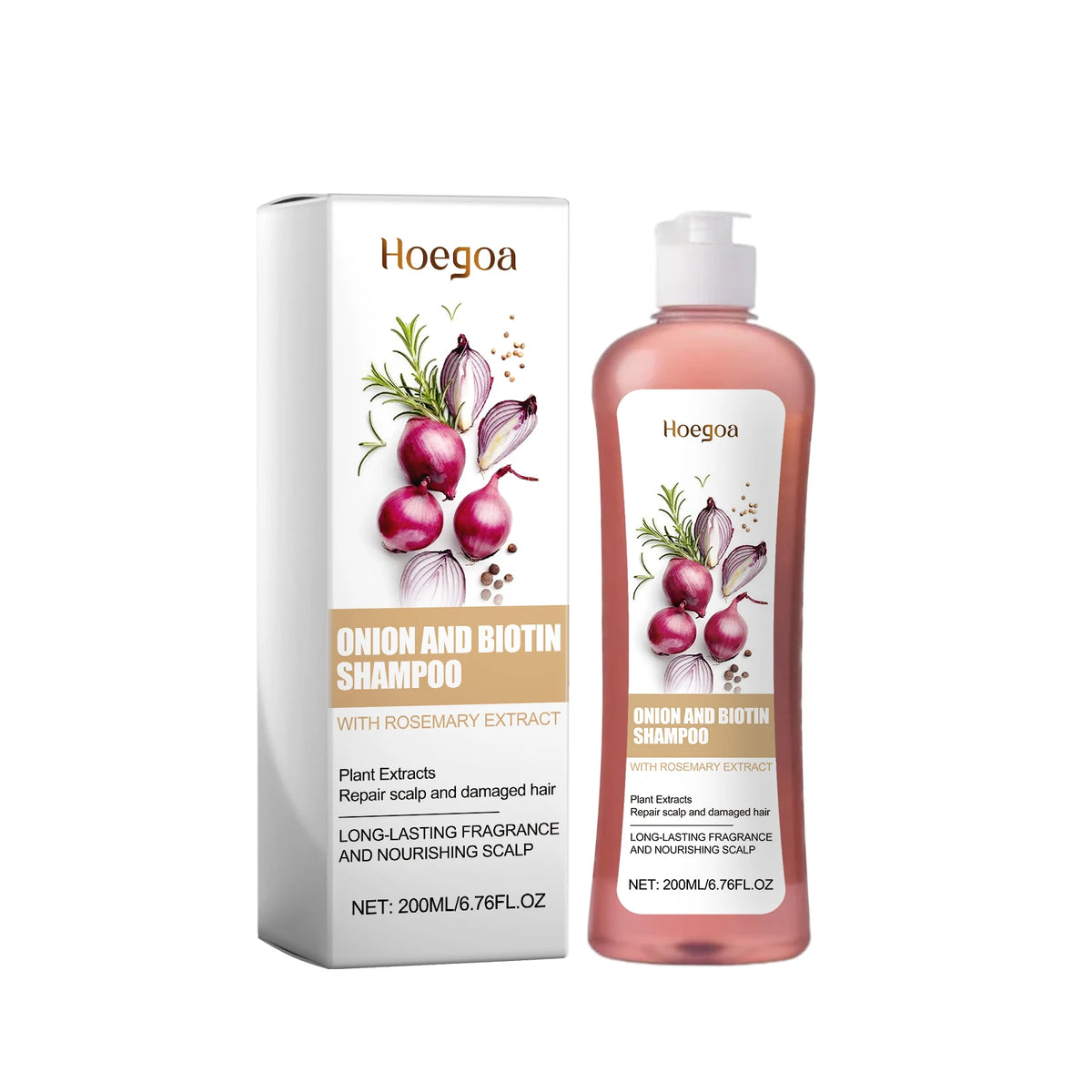 Onion and Biotin Shampoo and Hair Repair Cleanser for Damaged Hair Scalp Care