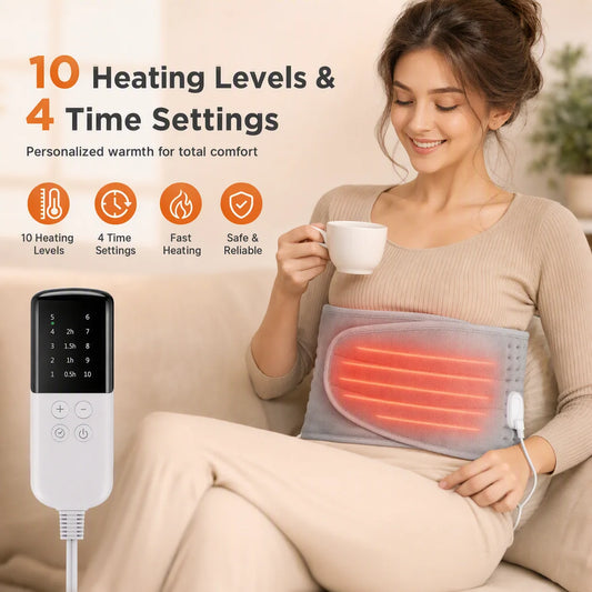 Electric Heating Pad and Thermal Waist Wrap for Cold Winter Relief at Home or Work