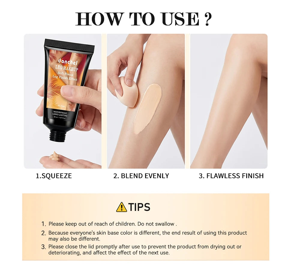 Leg Makeup and Body Foundation Concealer for Flawless Skin and Smooth Finish - 15
