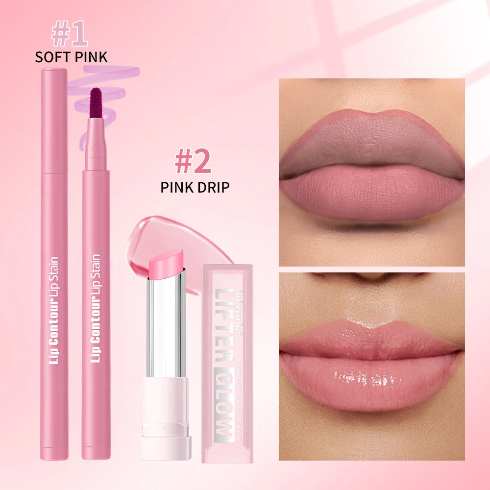 Lip Liner Pencil and Moisturizing Lip Balm Set for Defined and Hydrated Daily Makeup