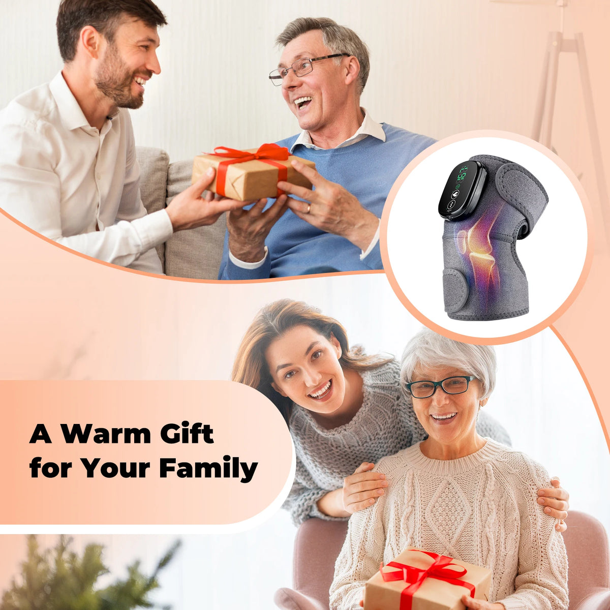 Heated Knee Massager and Vibration Heating Pad for Joint Pain Relief and Recovery