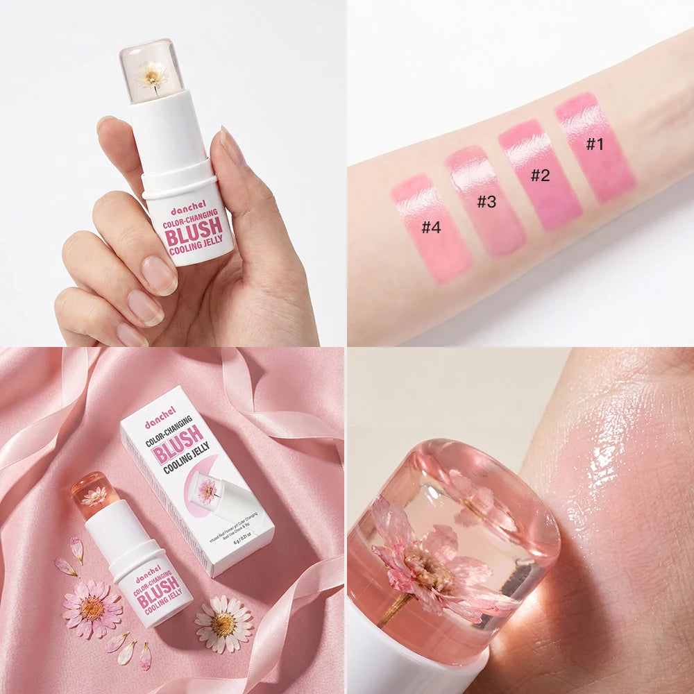 Color Changing Jelly Blush and Floral Tint Stick for Natural Daily Makeup - 19
