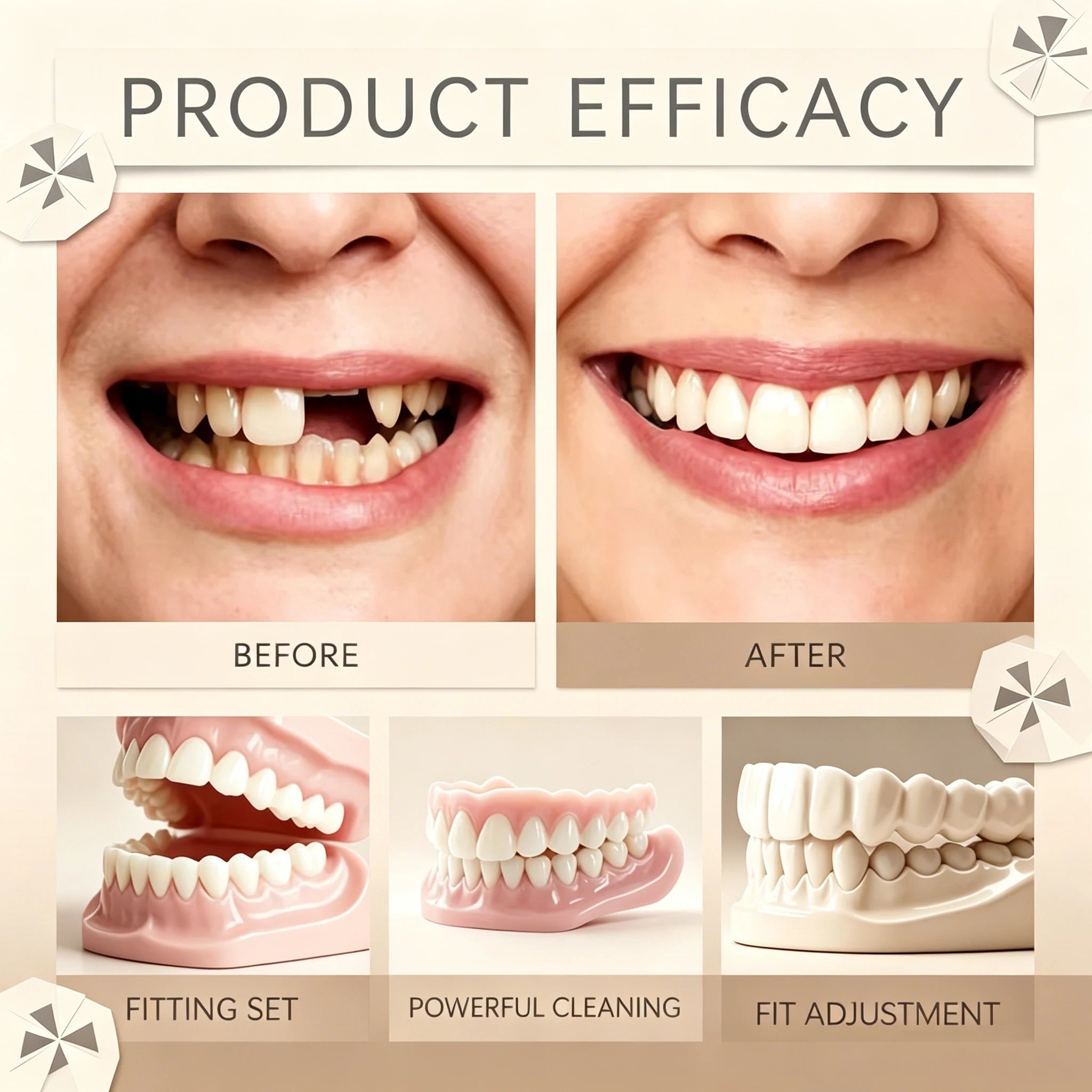 Soft Silicone Dentures and Cosmetic False Teeth for Adults seeking a bright smile - 5