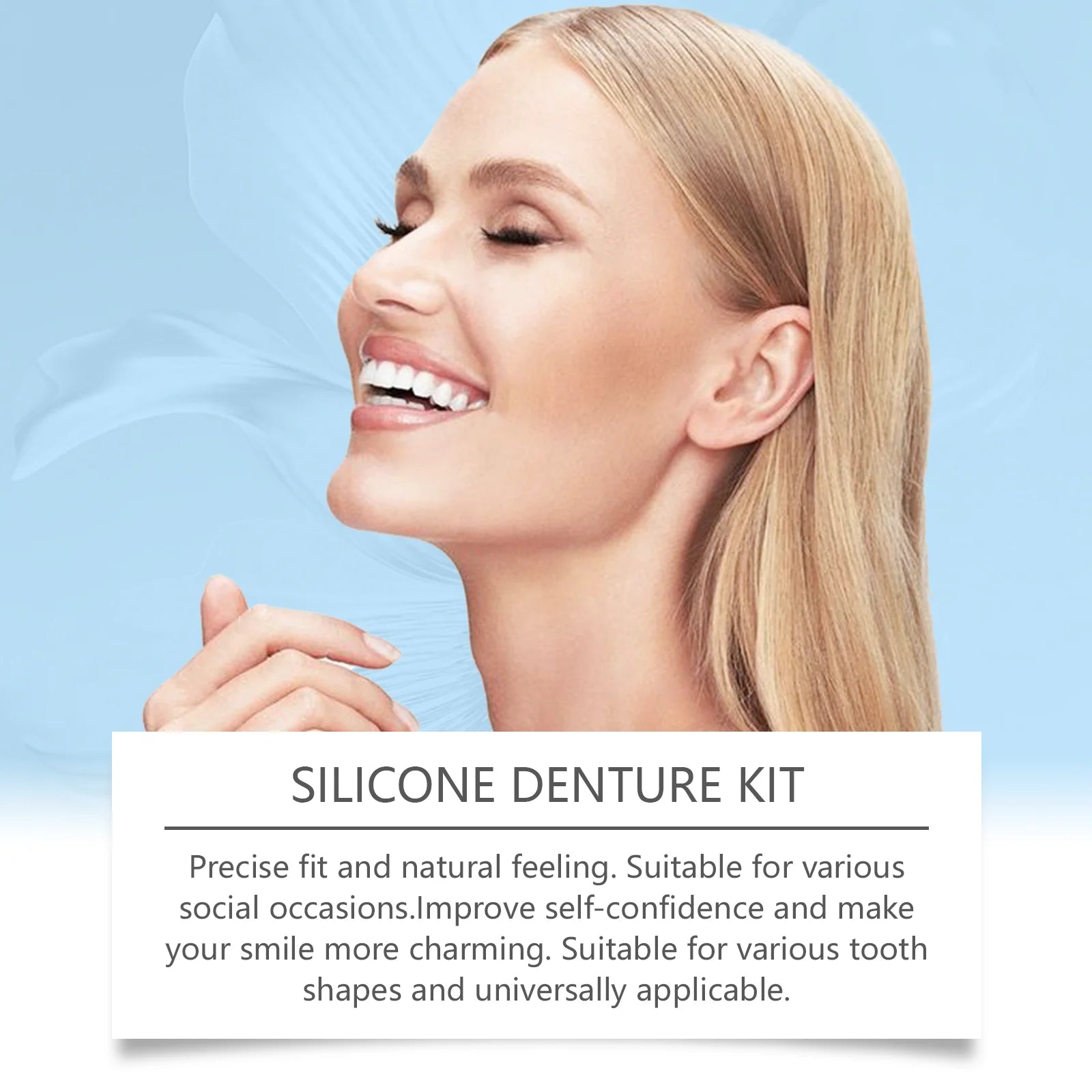 Full Denture Set and Temporary Dental Veneers for Natural Smile and Tooth Restoration - 8