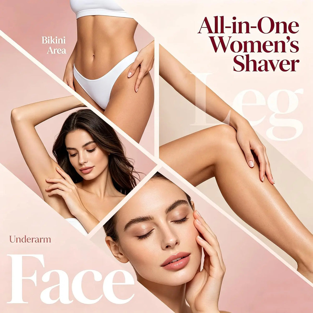 Dual Head Women Hair Remover and Electric Bikini Trimmer for Smooth Body Grooming