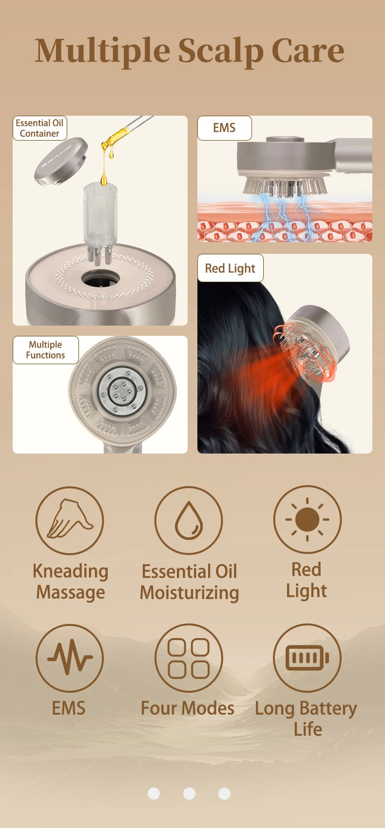 Electric Scalp Massager and Hair Oil Applicator Brush for Daily Hair Care - 8