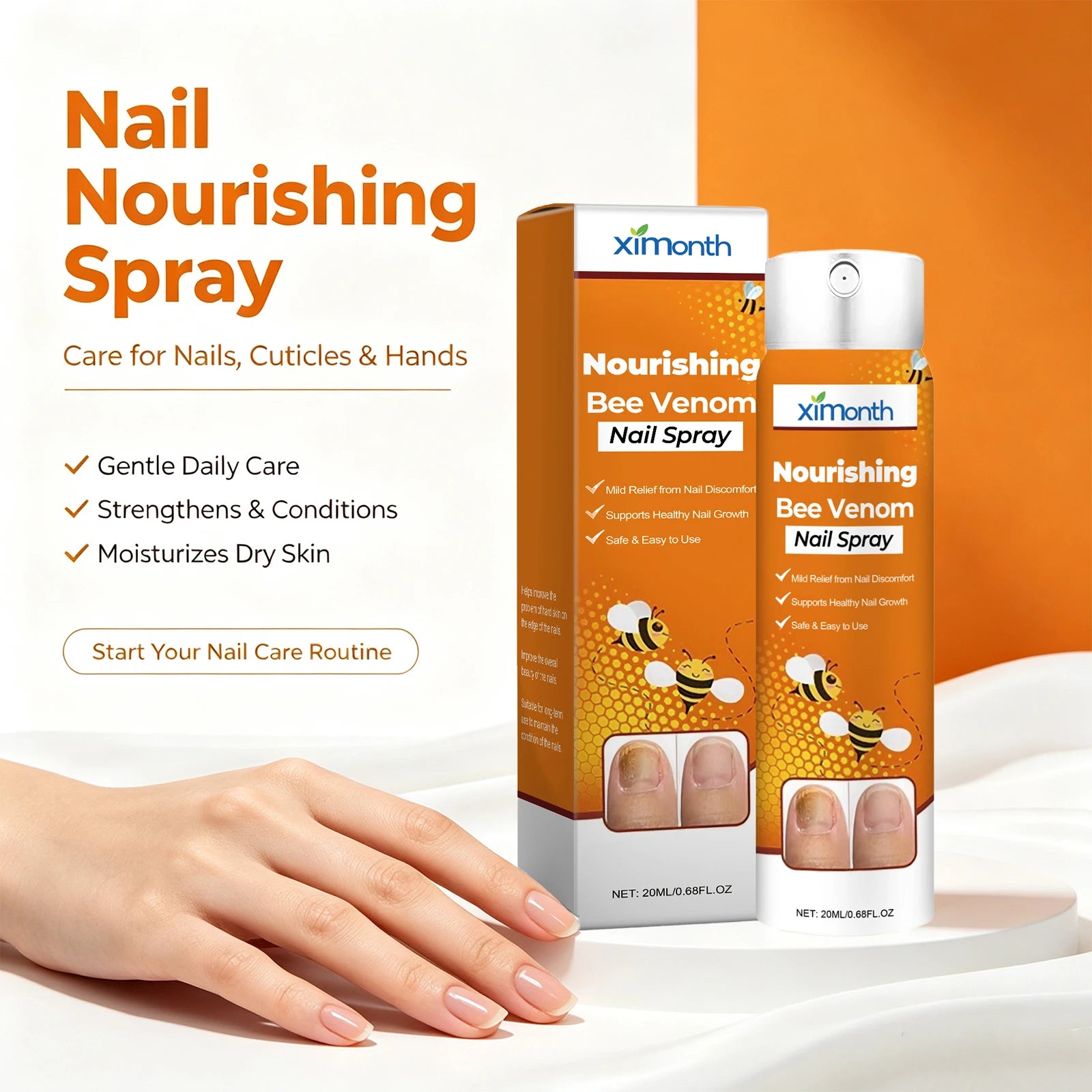 Bee Venom Nail Spray and Fungus Treatment for Restoring Damaged and Brittle Nails - 4