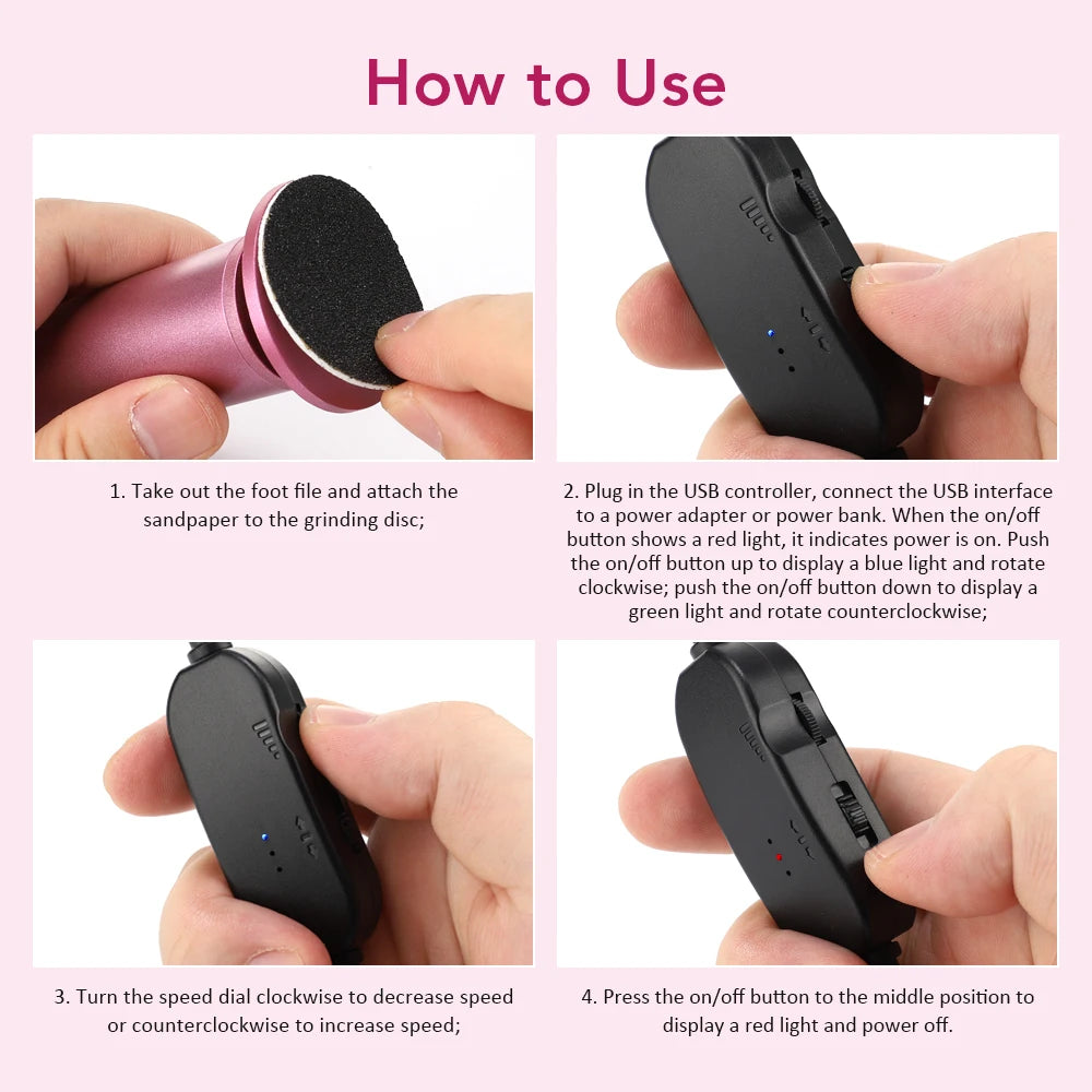 Electric Callus Remover and Foot File Pedicure Tool for Smooth Salon Heels