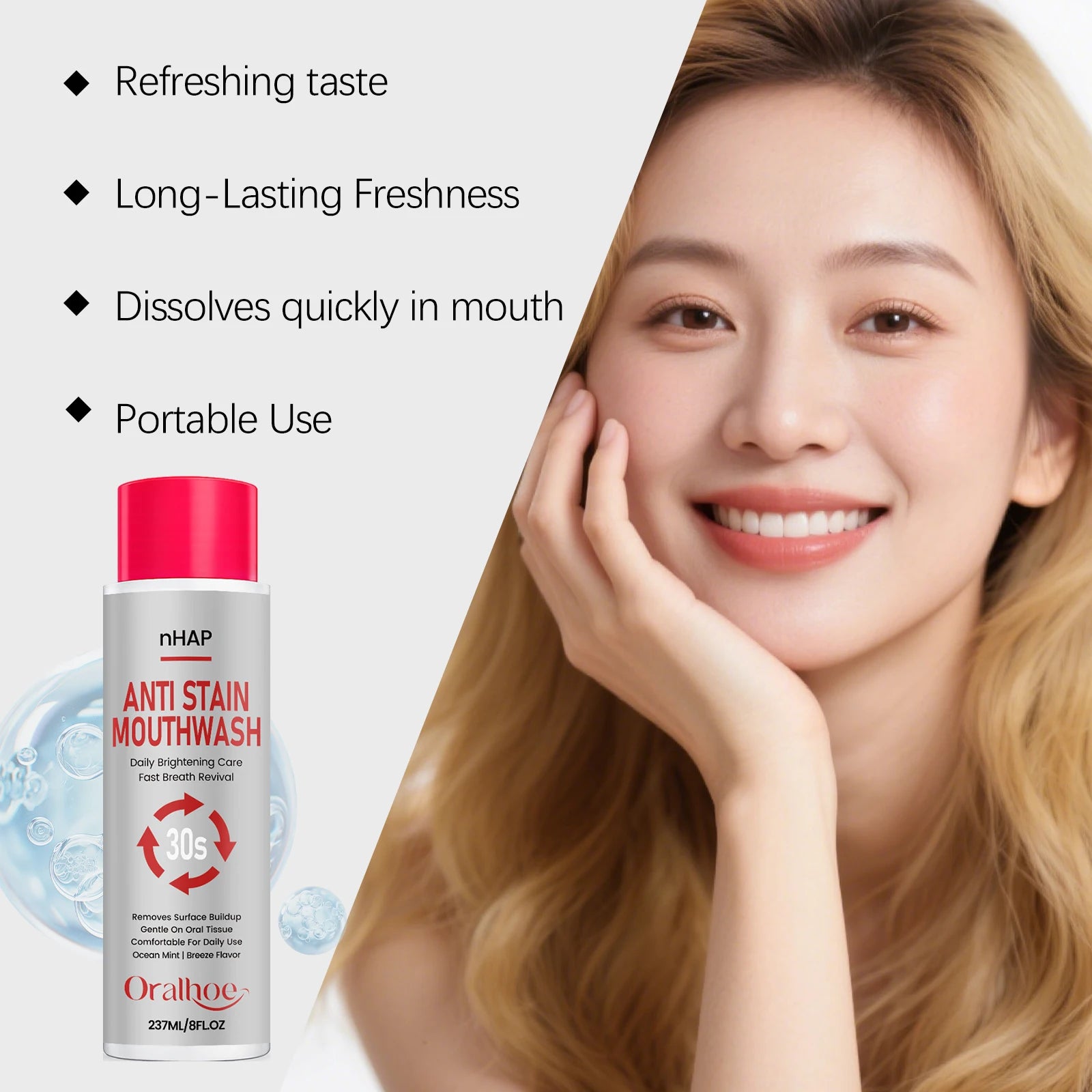 Anti Stain Mouthwash and Teeth Whitening Rinse for Daily Oral Hygiene and Fresh Breath - 11