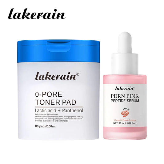 Facial Toner Pads and Peptide Serum Set for Deep Moisturizing Korean Skin Care