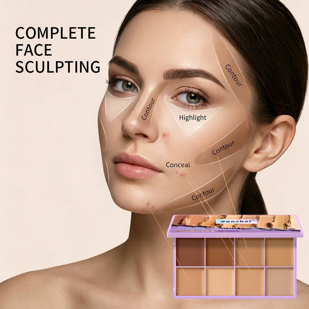 Cream Concealer Palette and Contour Kit for Professional Face Makeup Looks - 7
