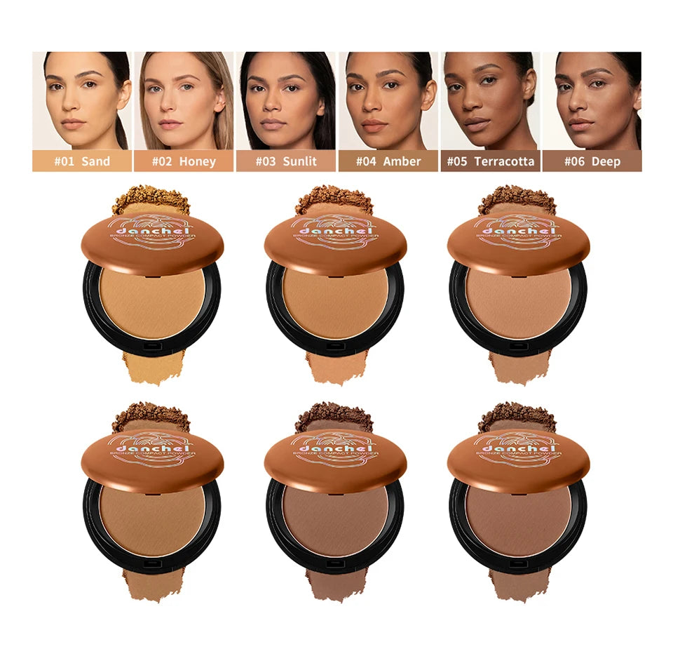 Matte Bronze Powder and Pressed Setting Powder for a Natural Sun Kissed Look