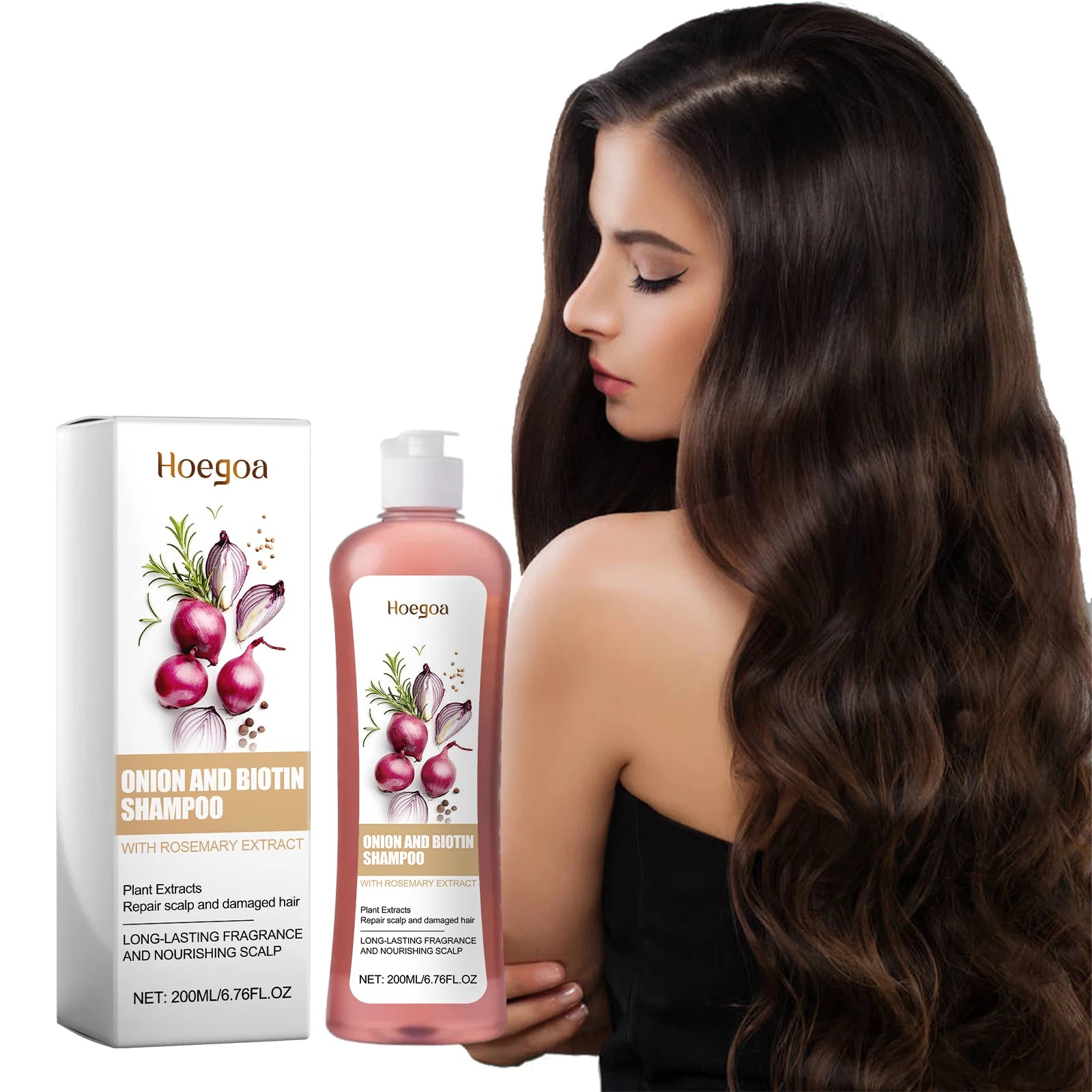 Onion and Biotin Shampoo and Hair Repair Cleanser for Damaged Hair Scalp Care - 8