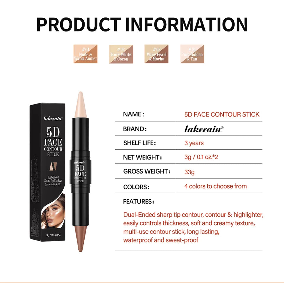 Dual Ended Contour Stick and Face Highlighter for Perfect Sculpted Makeup Looks - 15