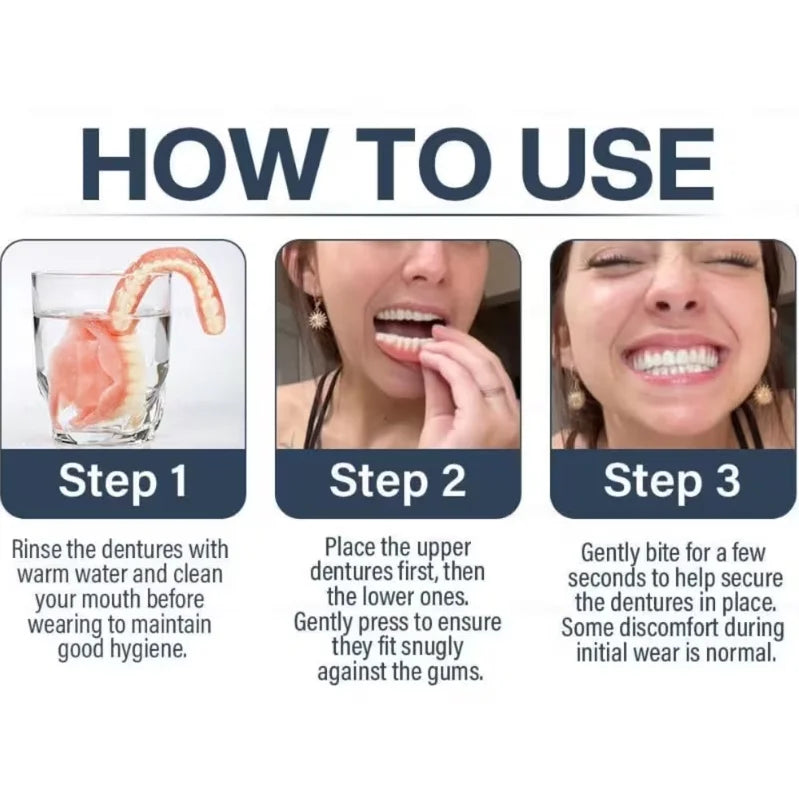 Silicone Dentures and Cosmetic False Teeth for Temporary Tooth Loss and Smile Restoration - 2