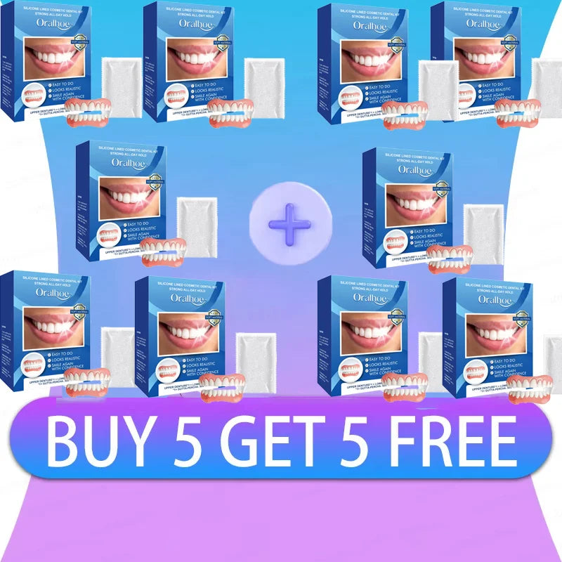 Natural Silicone Dentures and Fake Teeth Set for Instant Smile and Comfort Fit - 7