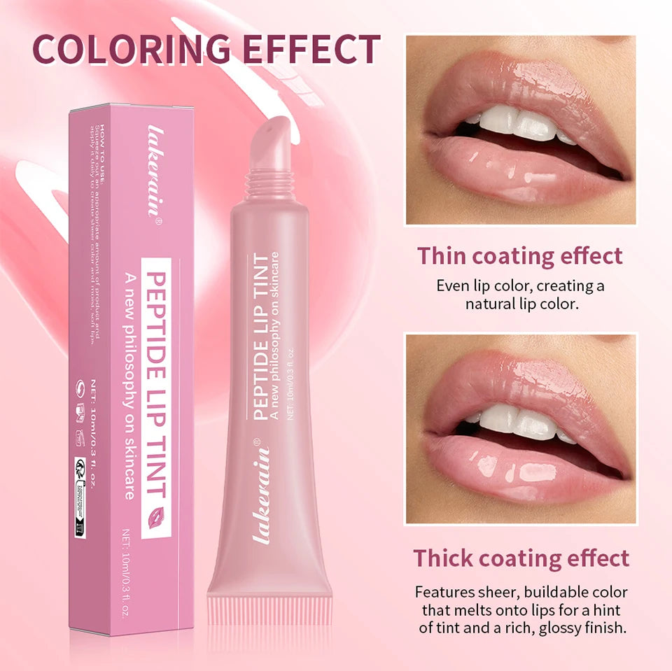 Peptide Lip Tint and Moisturizing Lip Gloss for Daily Hydration and Shine